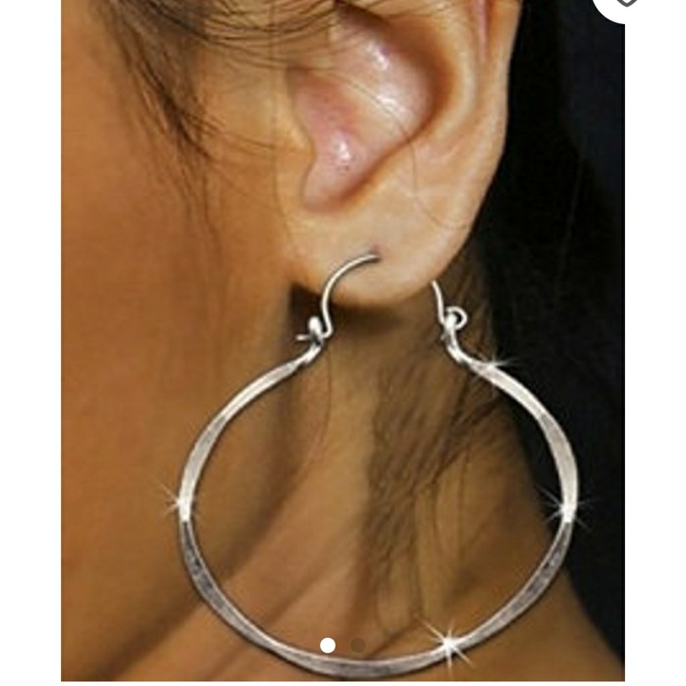 Sterling Silver Big Hoop Earrings